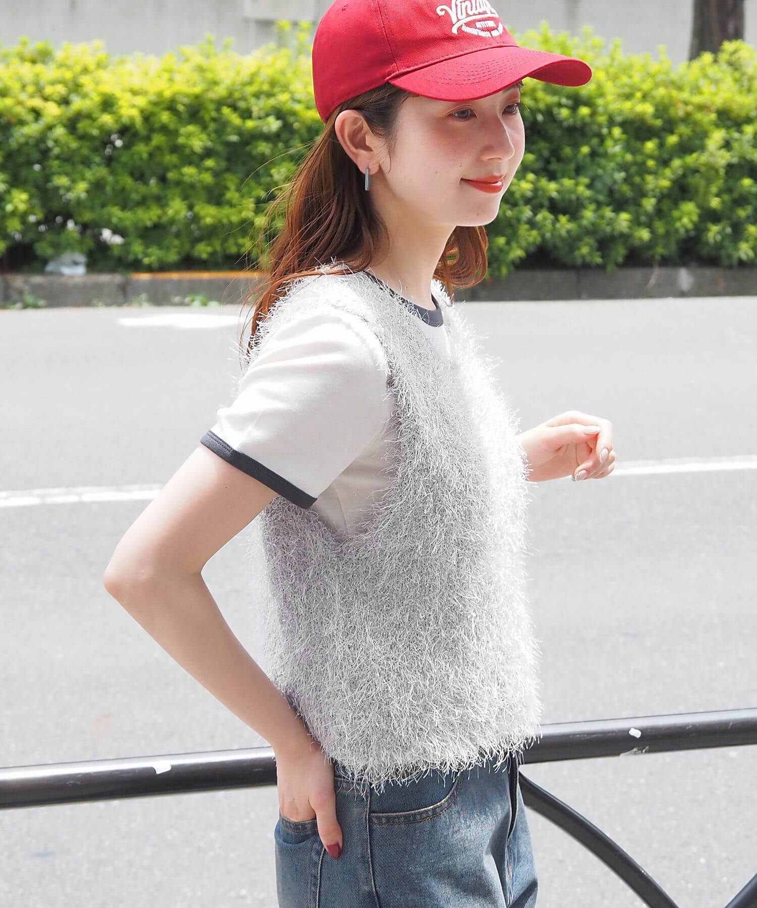 tiptop+pocket ティップトッププラスポケット / ラメフェザー2wayベスト