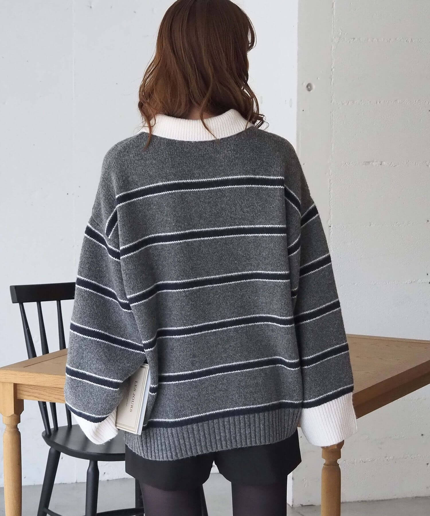 tiptop+pocket ティップトッププラスポケット / ボーダーポロ襟ニット