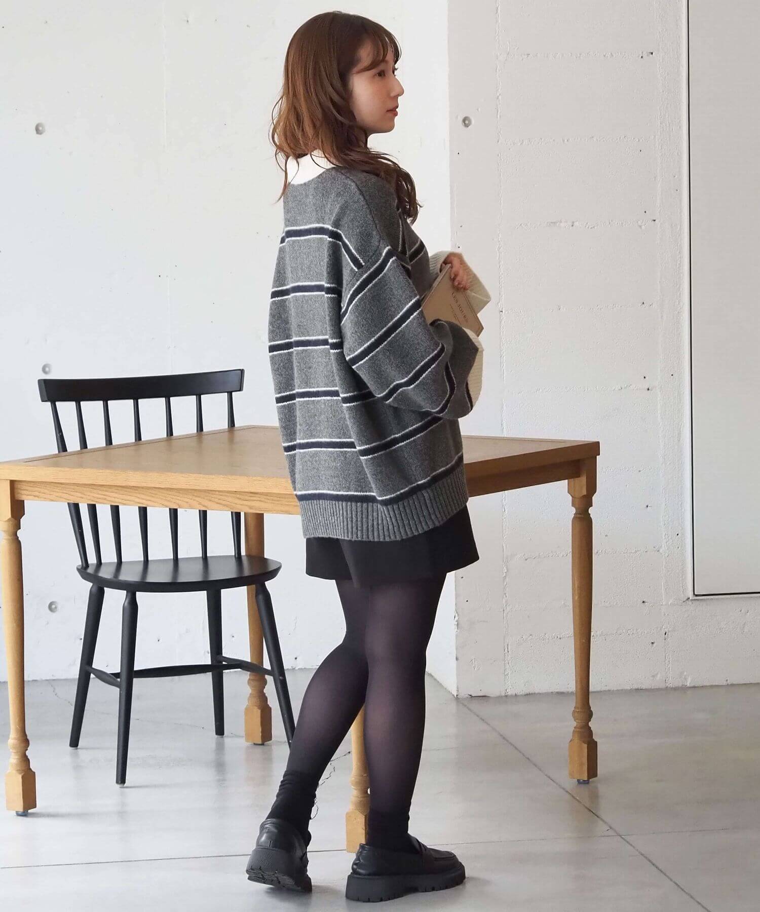 tiptop+pocket ティップトッププラスポケット / ボーダーポロ襟ニット